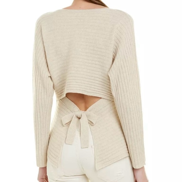 Vince Knit Cream Sweater with Back Tie Sz XS - Picture 7 of 7
